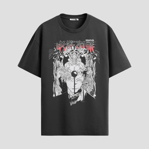 Playera urbana de anime y gaming ExtraLife MX, corte Standard Fit unisex ligero y transpirable en color Deep Black y Pure White, ropa de uso diario para gym y casual.