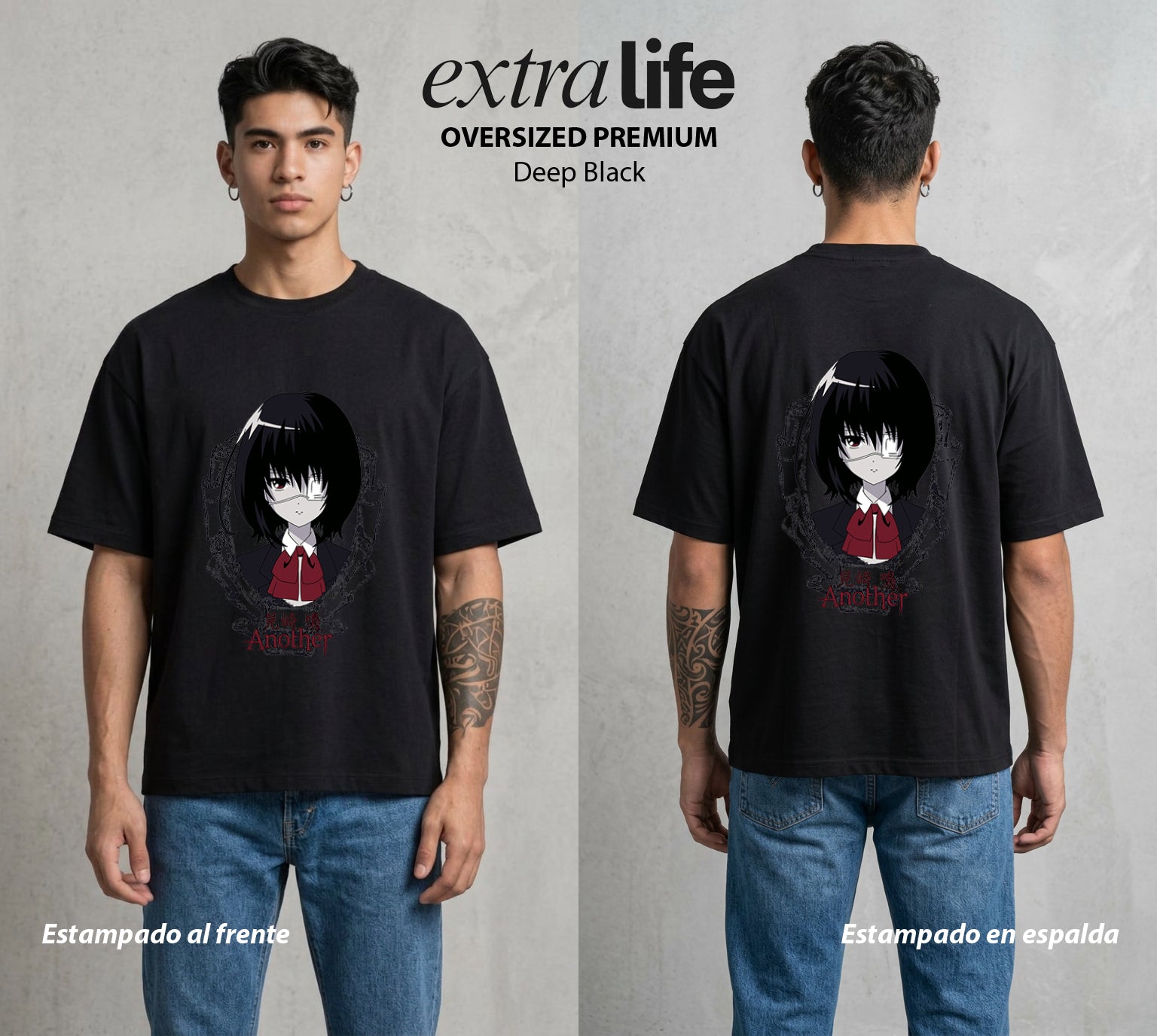 El Aula Maldita | Ojo que Todo Ve #04800 - Playera Oversized Premium | Deep Black - Foto en modelo