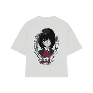 Playera streetwear premium de anime y gaming ExtraLife MX, corte oversized drop shoulder ligero y fresco en color Deep Black y Off-White, moda urbana mexicana de culto.
