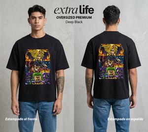 Mar de los Piratas | Trío del Mar #04807 - Playera Oversized Premium | Deep Black - Foto en modelo