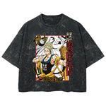 Playera streetwear premium de anime y gaming ExtraLife MX, corte boxy deluxe mineral wash heavyweight en color Acid Wash, moda urbana mexicana de culto.