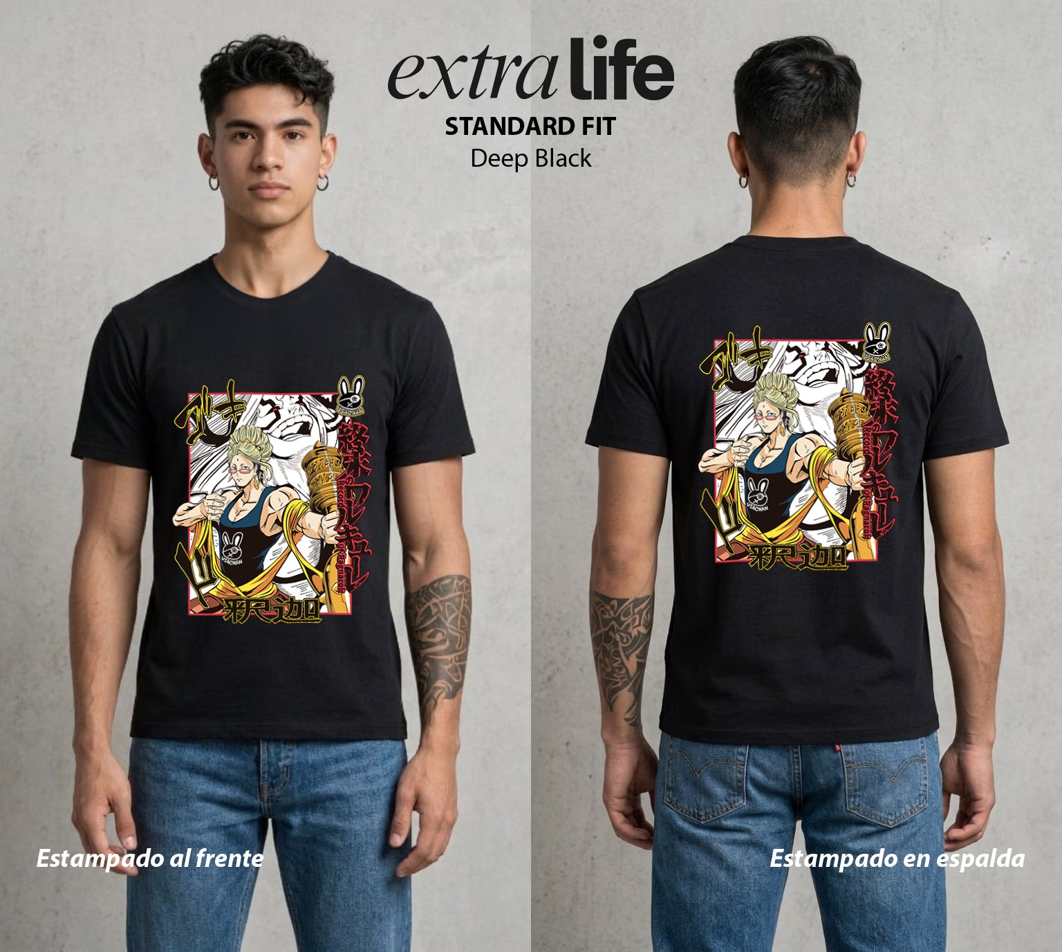 El Ragnarok Final | Conejo del Apocalipsis #04815 - Playera Standard Fit | Deep Black - Foto en modelo