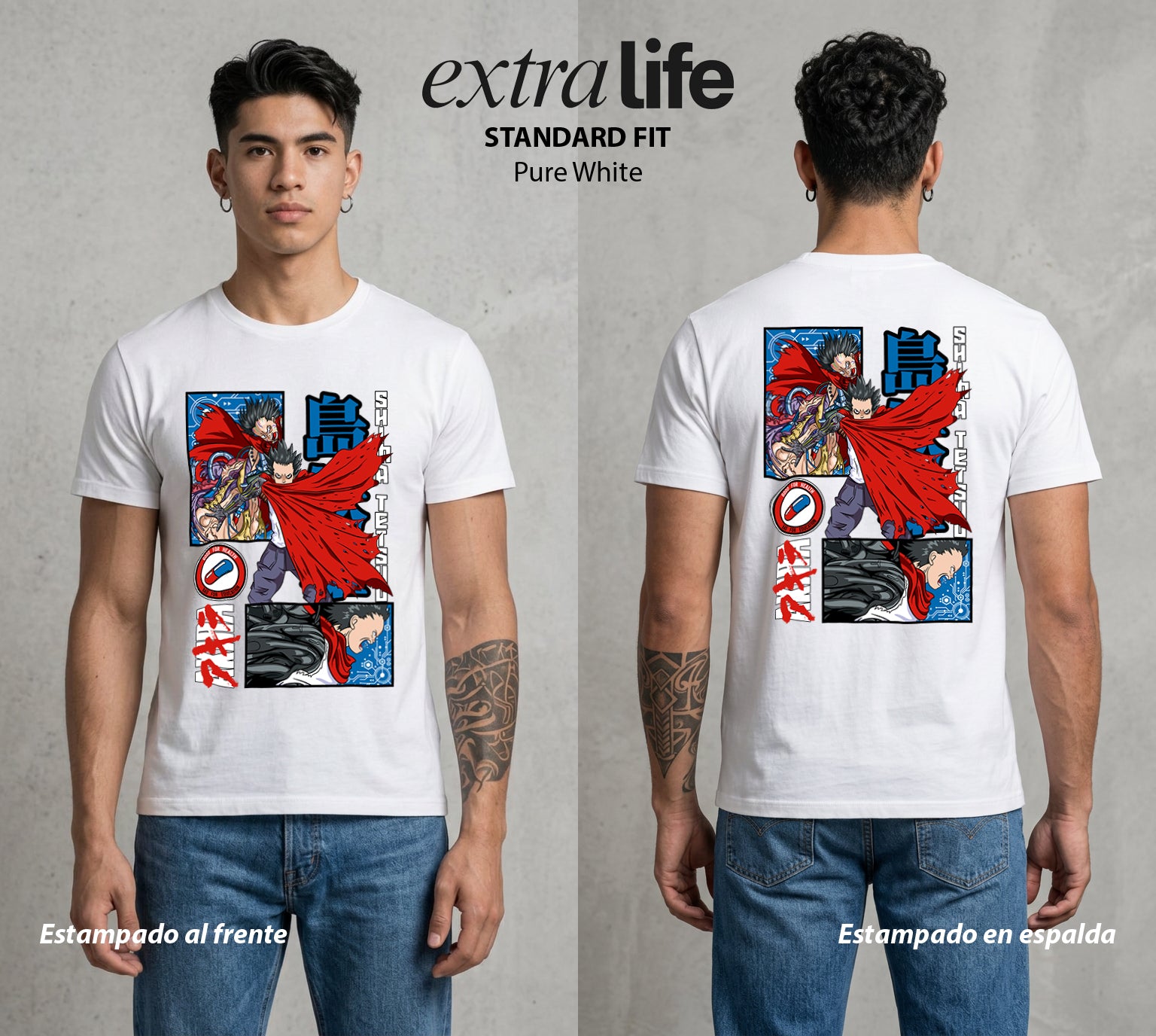Neo Tokyo | El Poder sin Control II #04819 - Playera Standard Fit | Pure White - Foto en modelo