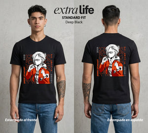 Mas Alla del Muro | La Titán Hembra #04821 - Playera Standard Fit | Deep Black - Foto en modelo