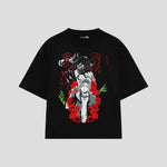 Playera streetwear premium de anime y gaming ExtraLife MX, corte oversized drop shoulder ligero y fresco en color Deep Black y Off-White, moda urbana mexicana de culto.