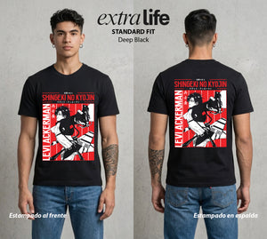 Mas Alla del Muro | Ataque a los Titanes V #04830 - Playera Standard Fit | Deep Black - Foto en modelo