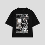 Playera streetwear premium de anime y gaming ExtraLife MX, corte oversized drop shoulder ligero y fresco en color Deep Black y Off-White, moda urbana mexicana de culto.