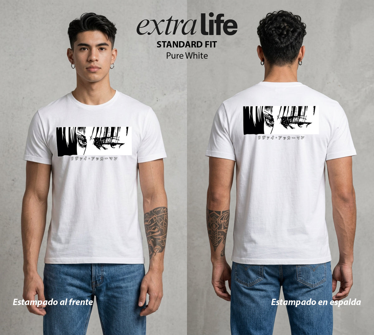 Mas Alla del Muro | Ataque a los Titanes XVIII #04843 - Playera Classic Premium | Pure White - Foto en modelo