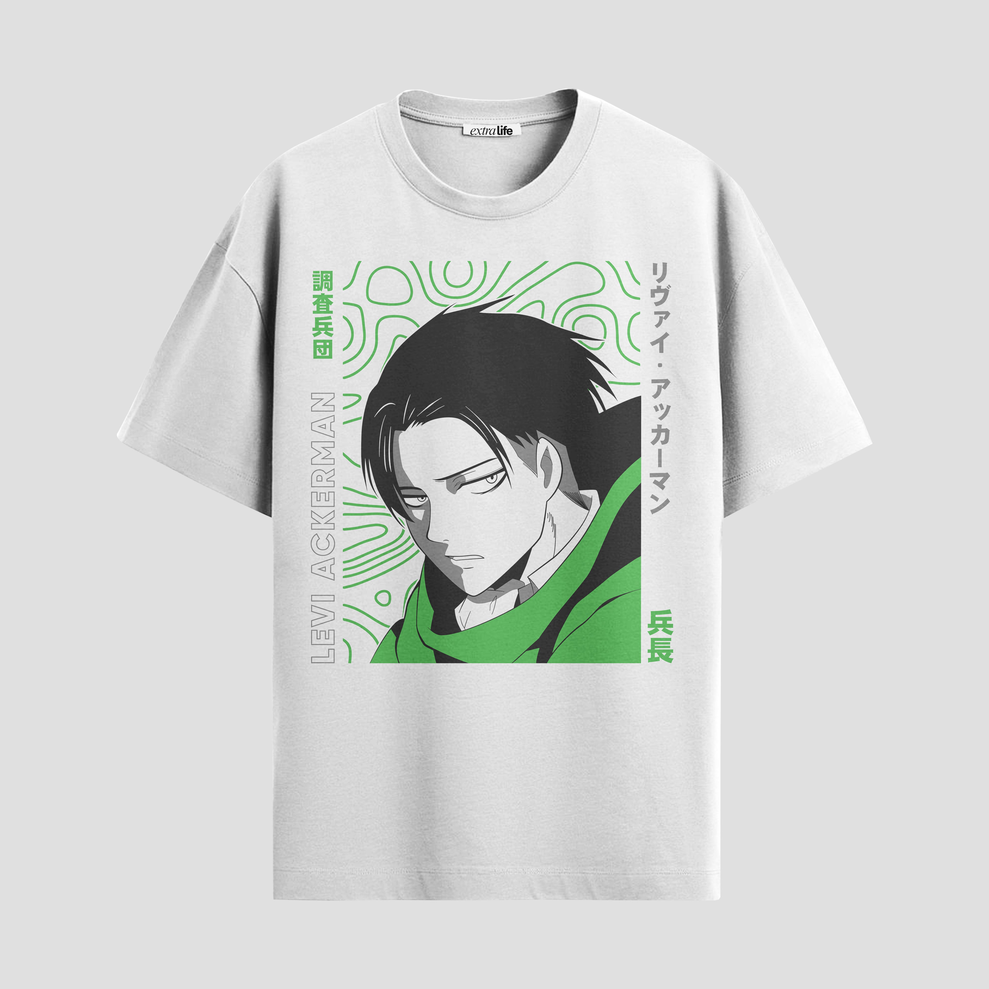 Playera urbana de anime y gaming ExtraLife MX, corte Standard Fit unisex ligero y transpirable en color Deep Black y Pure White, ropa de uso diario para gym y casual.