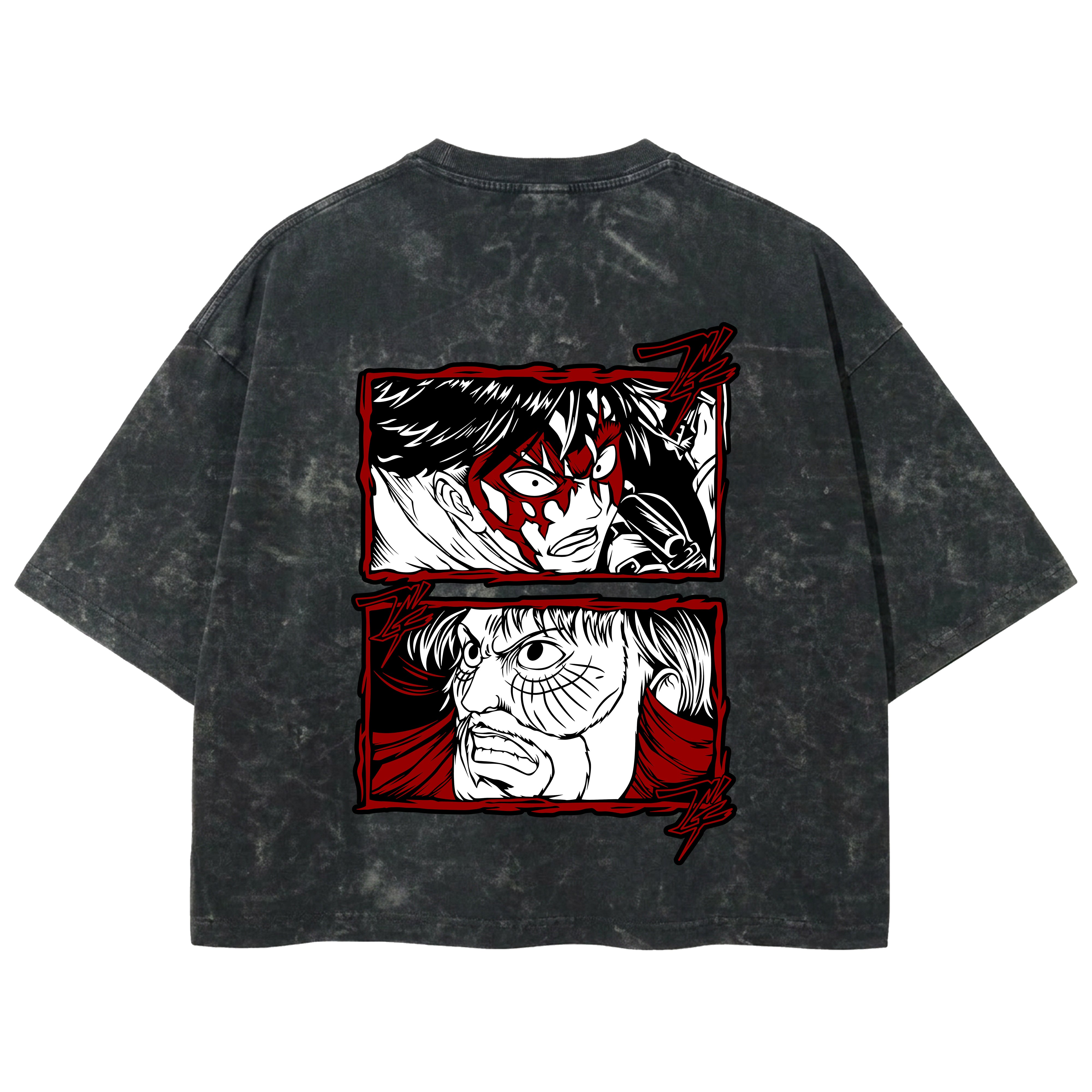Playera streetwear premium de anime y gaming ExtraLife MX, corte boxy deluxe mineral wash heavyweight en color Acid Wash, moda urbana mexicana de culto.
