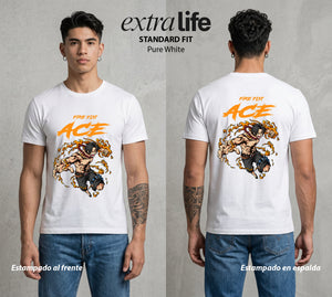 Mar de los Piratas | Puño de Fuego #00001 - Playera Standard Fit | Pure White - Foto en modelo