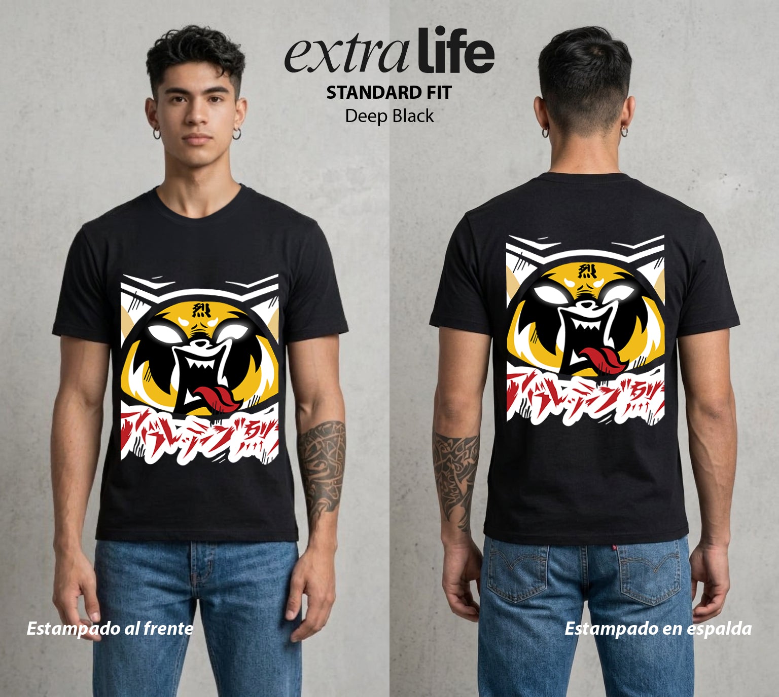 La Furia de la Oficina | Rage Metal de Oficina #00003 - Playera Standard Fit | Deep Black - Foto en modelo