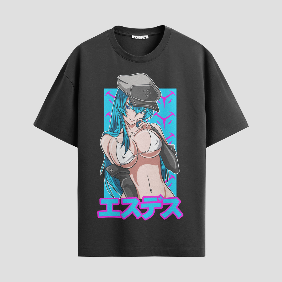 Playera urbana de anime y gaming ExtraLife MX, corte Classic Premium unisex ligero y transpirable en color Deep Black y Pure White, ropa de uso diario para gym y casual.