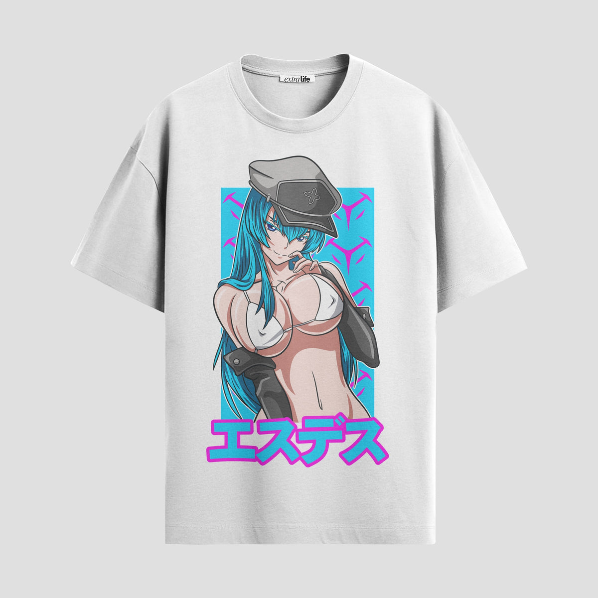 Playera urbana de anime y gaming ExtraLife MX, corte Classic Premium unisex ligero y transpirable en color Deep Black y Pure White, ropa de uso diario para gym y casual.