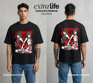 La Hoja de la Noche | Los Asesinos del Imperio #00009 - Playera Oversized Premium | Deep Black - Foto en modelo