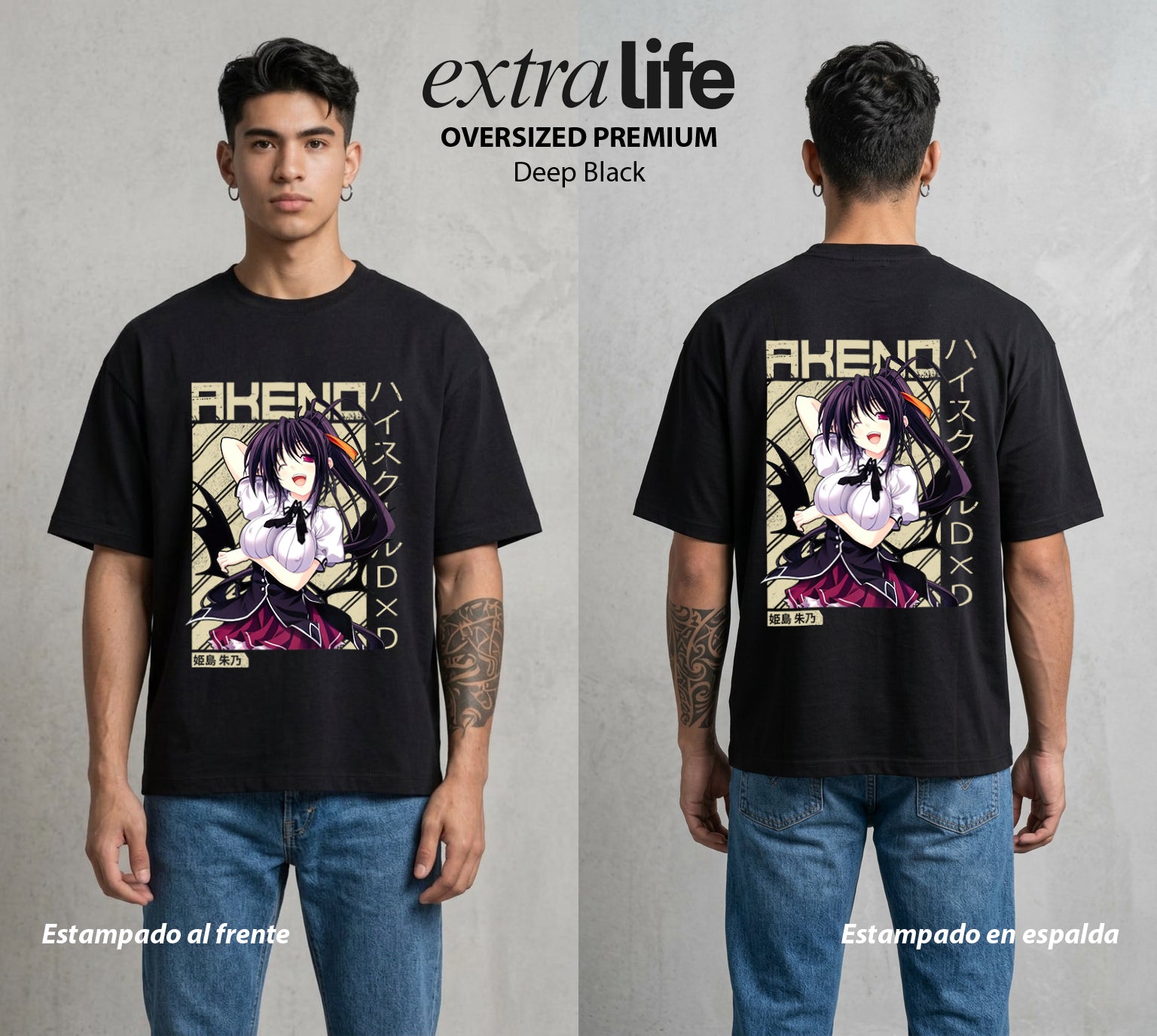 El Club del Diablo | La Demonia del Bien #00011 - Playera Oversized Premium | Deep Black - Foto en modelo