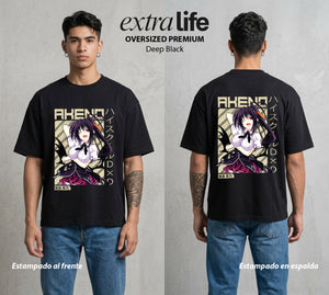 El Club del Diablo | La Demonia del Bien #00011 - Playera Oversized Premium | Deep Black - Foto en modelo