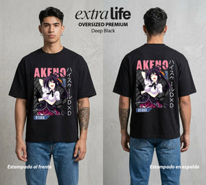 El Club del Diablo | La Miko del Poder #00014 - Playera Oversized Premium | Deep Black - Foto en modelo