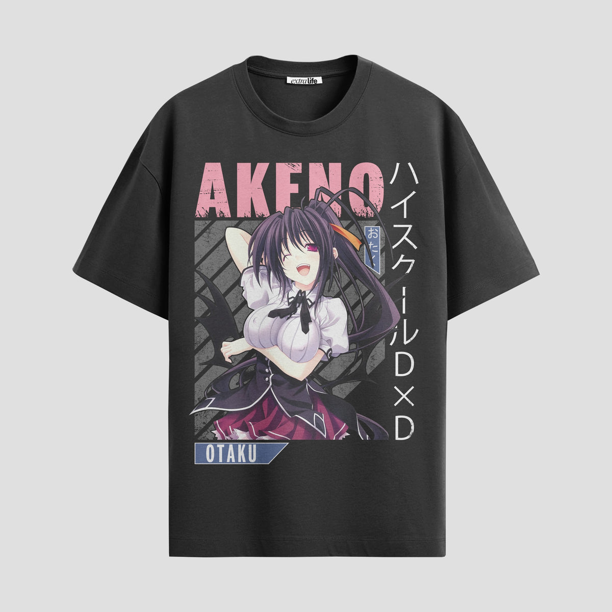 Playera urbana de anime y gaming ExtraLife MX, corte Classic Premium unisex ligero y transpirable en color Deep Black y Pure White, ropa de uso diario para gym y casual.