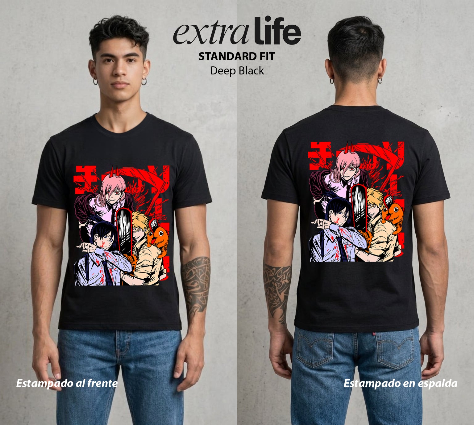El Contrato Infernal | El Contrato con la Muerte #00016 - Playera Standard Fit | Deep Black - Foto en modelo