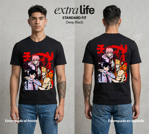El Contrato Infernal | El Contrato con la Muerte #00016 - Playera Standard Fit | Deep Black - Foto en modelo