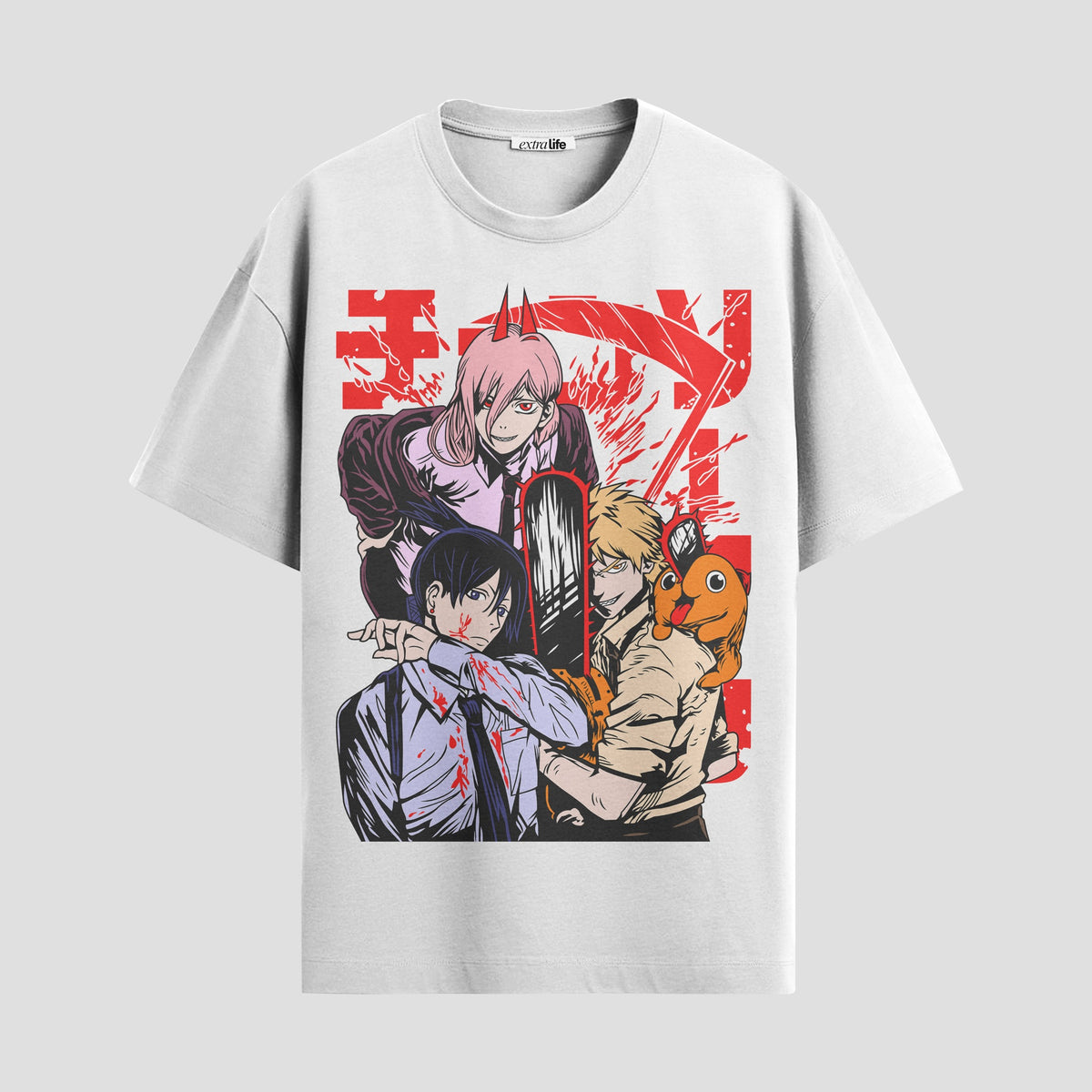Playera urbana de anime y gaming ExtraLife MX, corte Classic Premium unisex ligero y transpirable en color Deep Black y Pure White, ropa de uso diario para gym y casual.