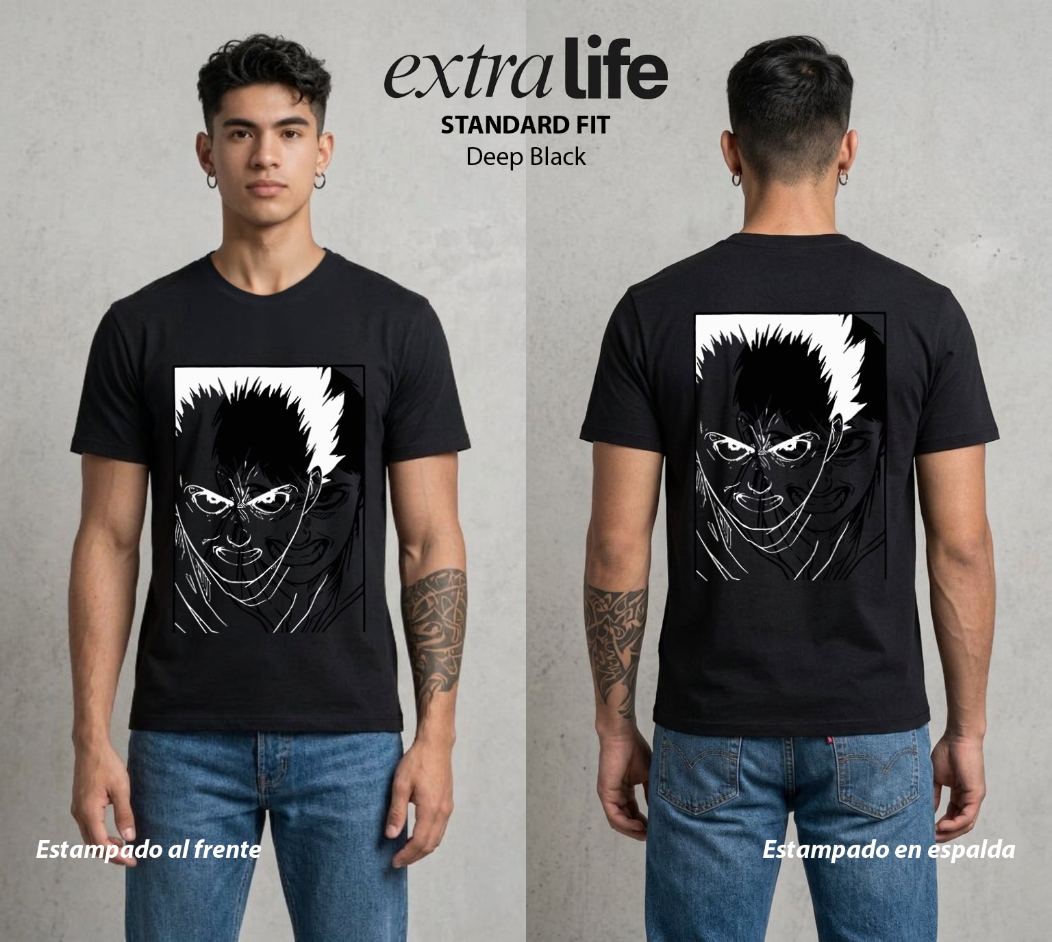 Neo Tokyo | Neo Tokyo en Llamas #00019 - Playera Standard Fit | Deep Black - Foto en modelo