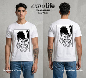 Neo Tokyo | Neo Tokyo en Llamas #00019 - Playera Standard Fit | Pure White - Foto en modelo