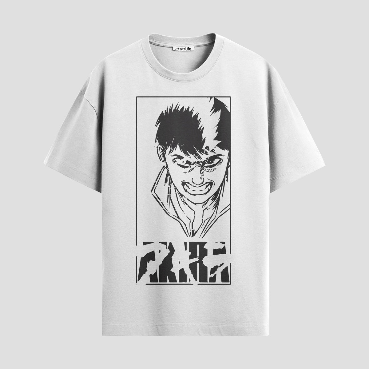 Playera urbana de anime y gaming ExtraLife MX, corte Classic Premium unisex ligero y transpirable en color Deep Black y Pure White, ropa de uso diario para gym y casual.