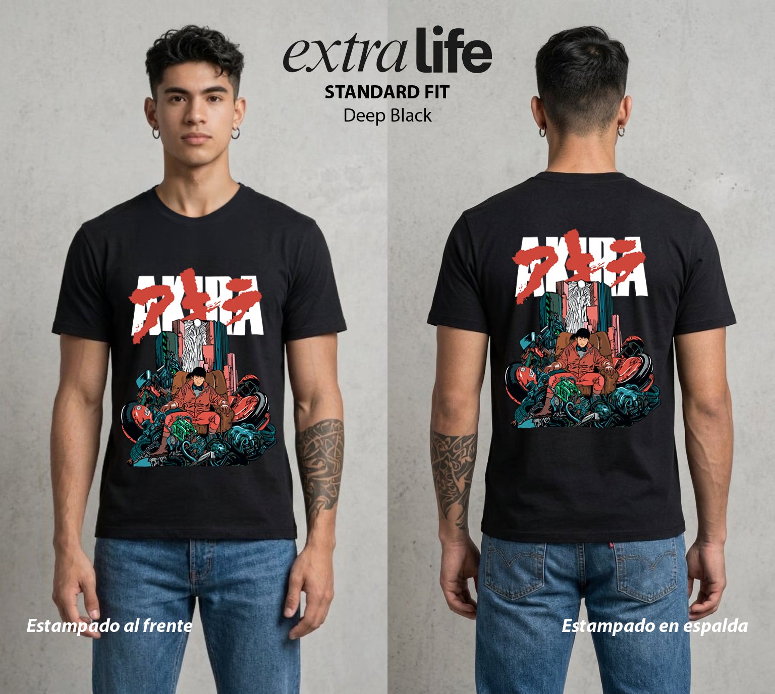 Neo Tokyo | El Caos del Futuro #00020 - Playera Standard Fit | Deep Black - Foto en modelo