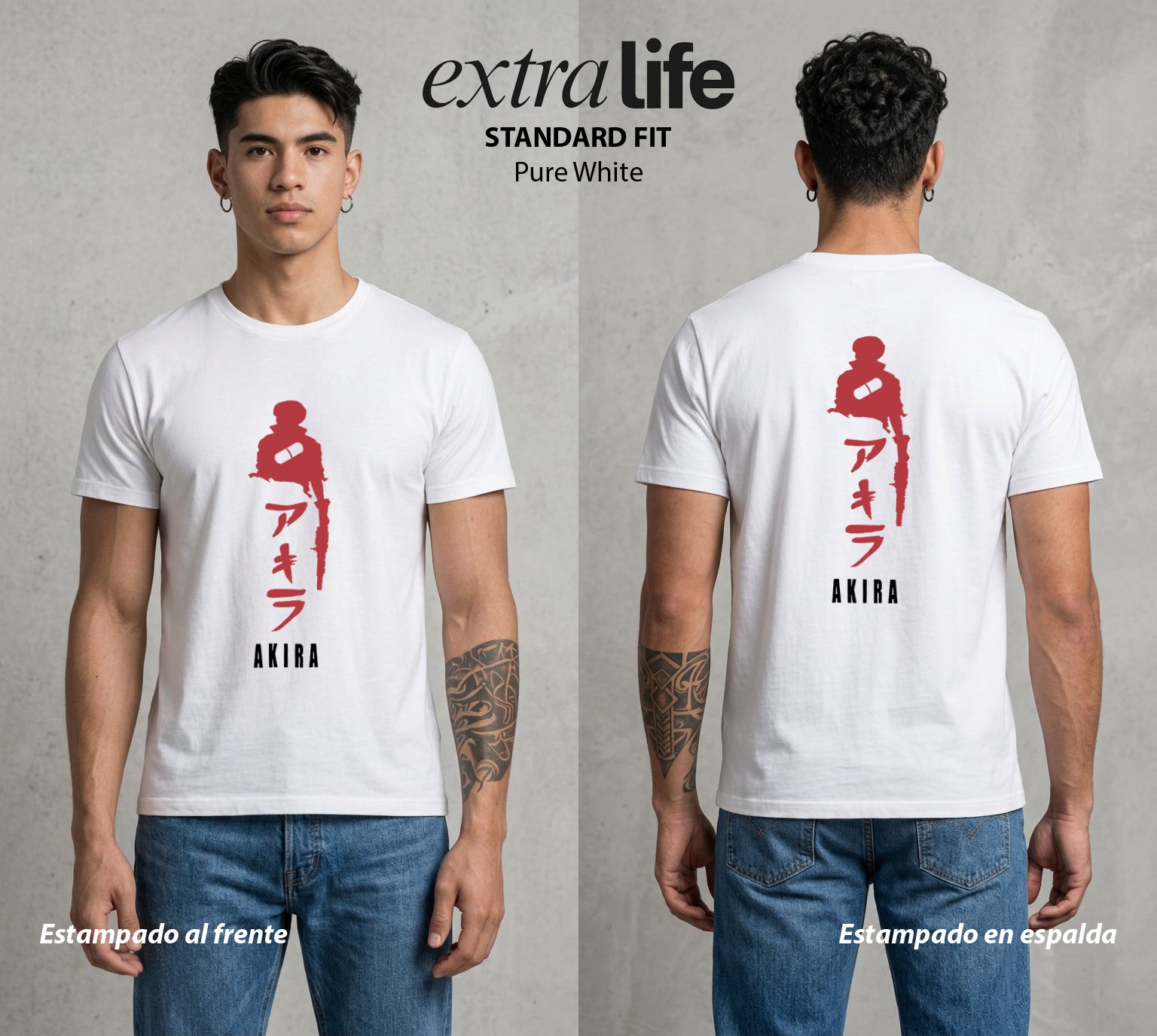 Neo Tokyo | Neo Tokyo en Llamas #00023 - Playera Standard Fit | Pure White - Foto en modelo