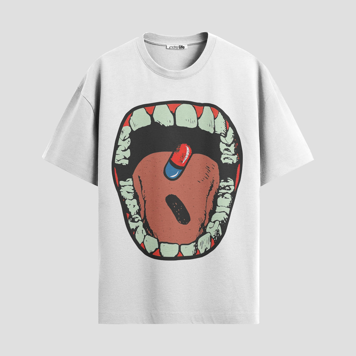 Playera urbana de anime y gaming ExtraLife MX, corte Classic Premium unisex ligero y transpirable en color Deep Black y Pure White, ropa de uso diario para gym y casual.