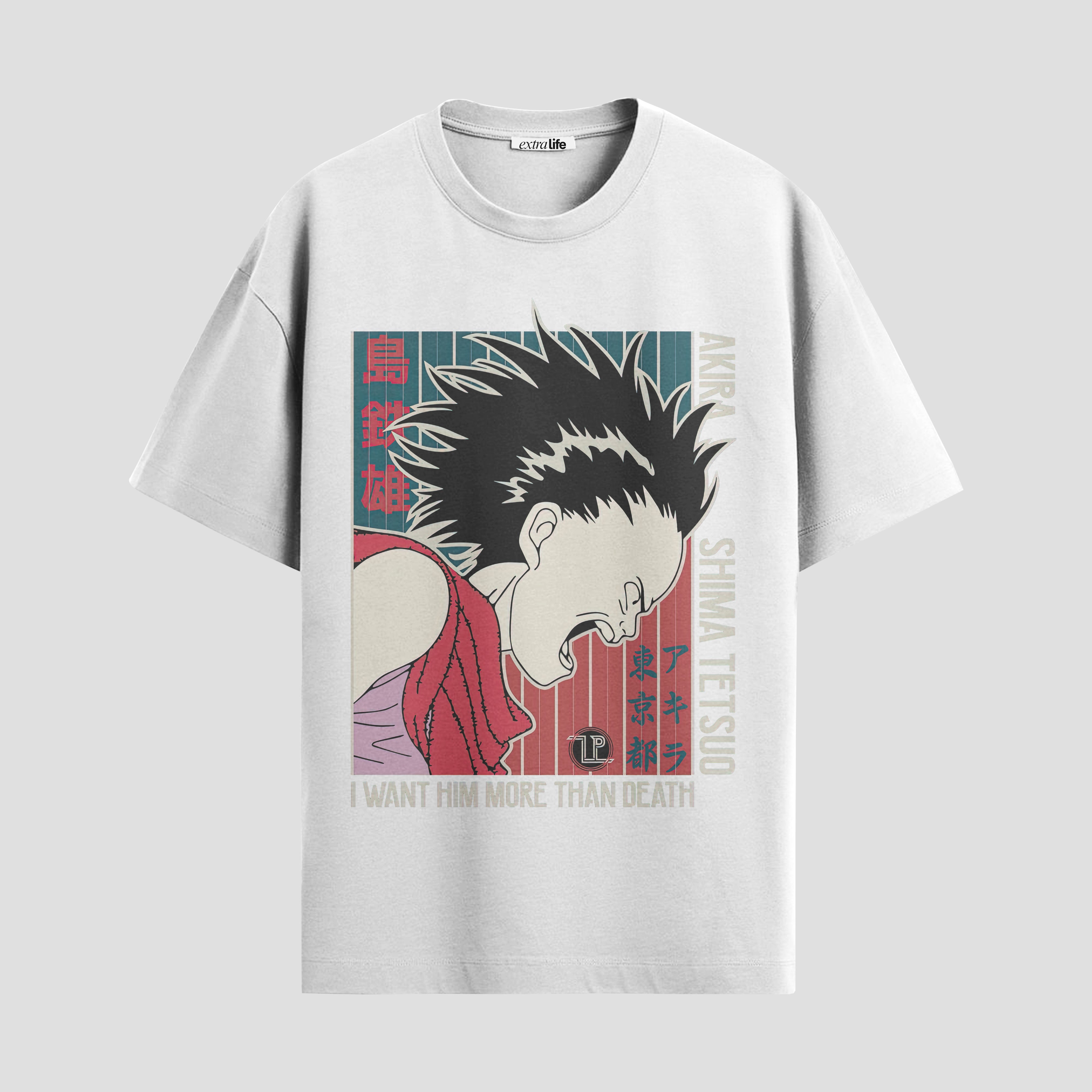 Playera urbana de anime y gaming ExtraLife MX, corte Standard Fit unisex ligero y transpirable en color Deep Black y Pure White, ropa de uso diario para gym y casual.
