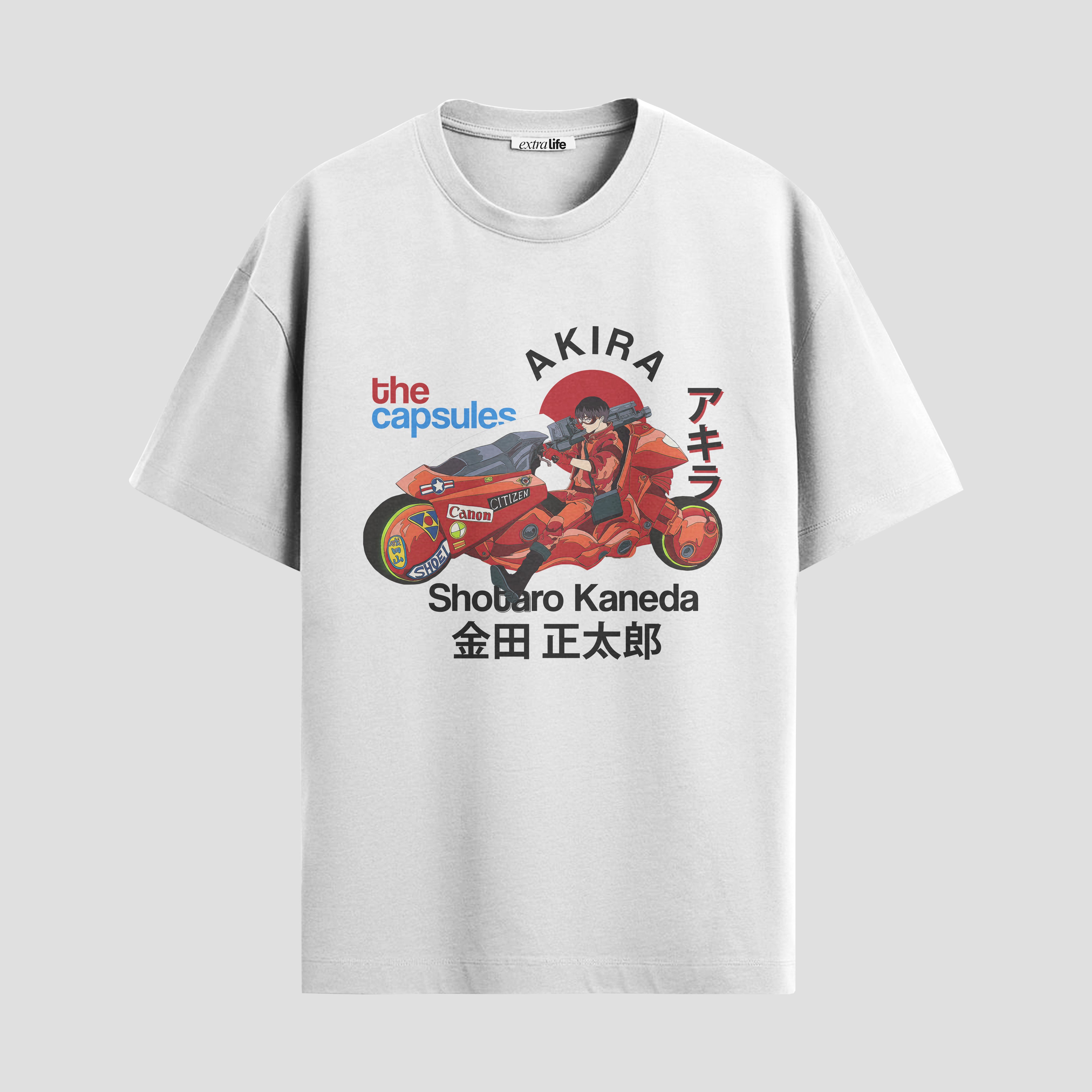 Playera urbana de anime y gaming ExtraLife MX, corte Standard Fit unisex ligero y transpirable en color Deep Black y Pure White, ropa de uso diario para gym y casual.