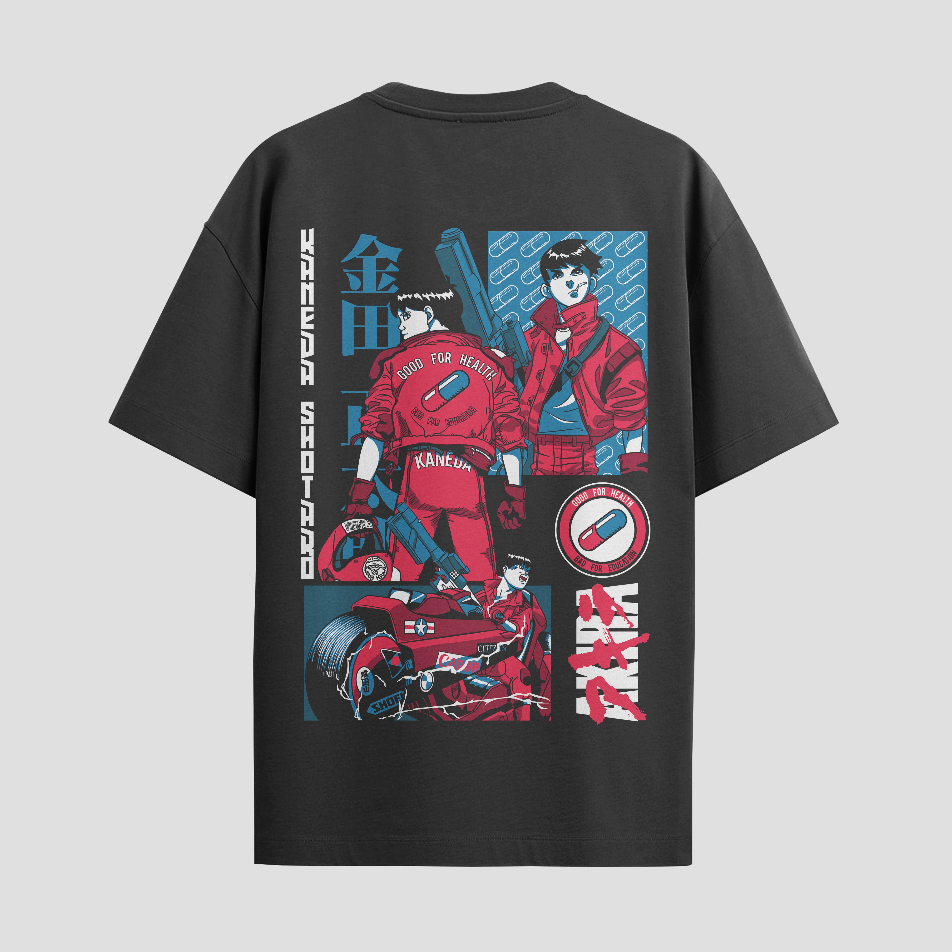 Playera urbana de anime y gaming ExtraLife MX, corte Standard Fit unisex ligero y transpirable en color Deep Black y Pure White, ropa de uso diario para gym y casual.