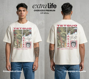 Neo Tokyo | La Mutacion Nuclear #00032 - Playera Oversized Premium | Off White - Foto en modelo