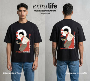 Neo Tokyo | El Poder Desmesido #00033 - Playera Oversized Premium | Deep Black - Foto en modelo