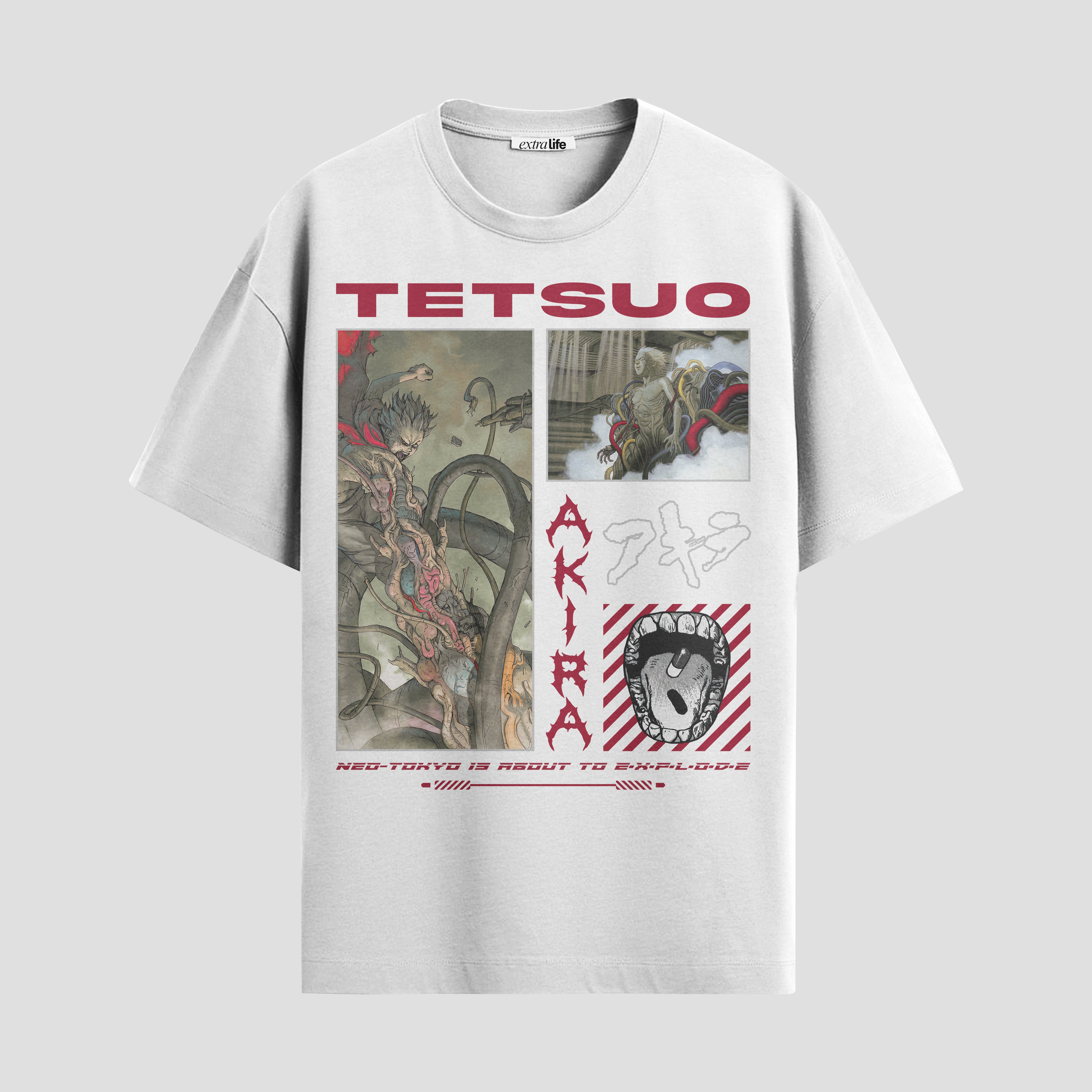 Playera urbana de anime y gaming ExtraLife MX, corte Standard Fit unisex ligero y transpirable en color Deep Black y Pure White, ropa de uso diario para gym y casual.