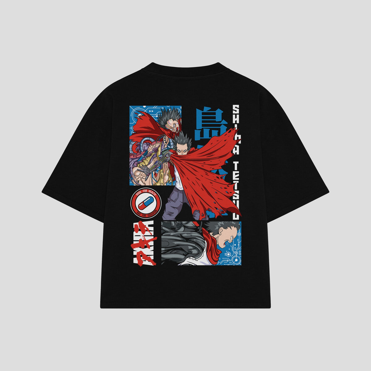 Playera streetwear premium de anime y gaming ExtraLife MX, corte oversized drop shoulder ligero y fresco en color Deep Black y Off-White, moda urbana mexicana de culto.