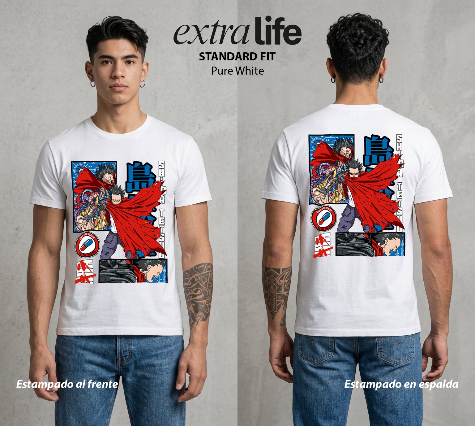 Neo Tokyo | El Poder Desmesido #00035 - Playera Standard Fit | Pure White - Foto en modelo