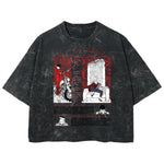 Playera streetwear premium de anime y gaming ExtraLife MX, corte boxy deluxe mineral wash heavyweight en color Acid Wash, moda urbana mexicana de culto.