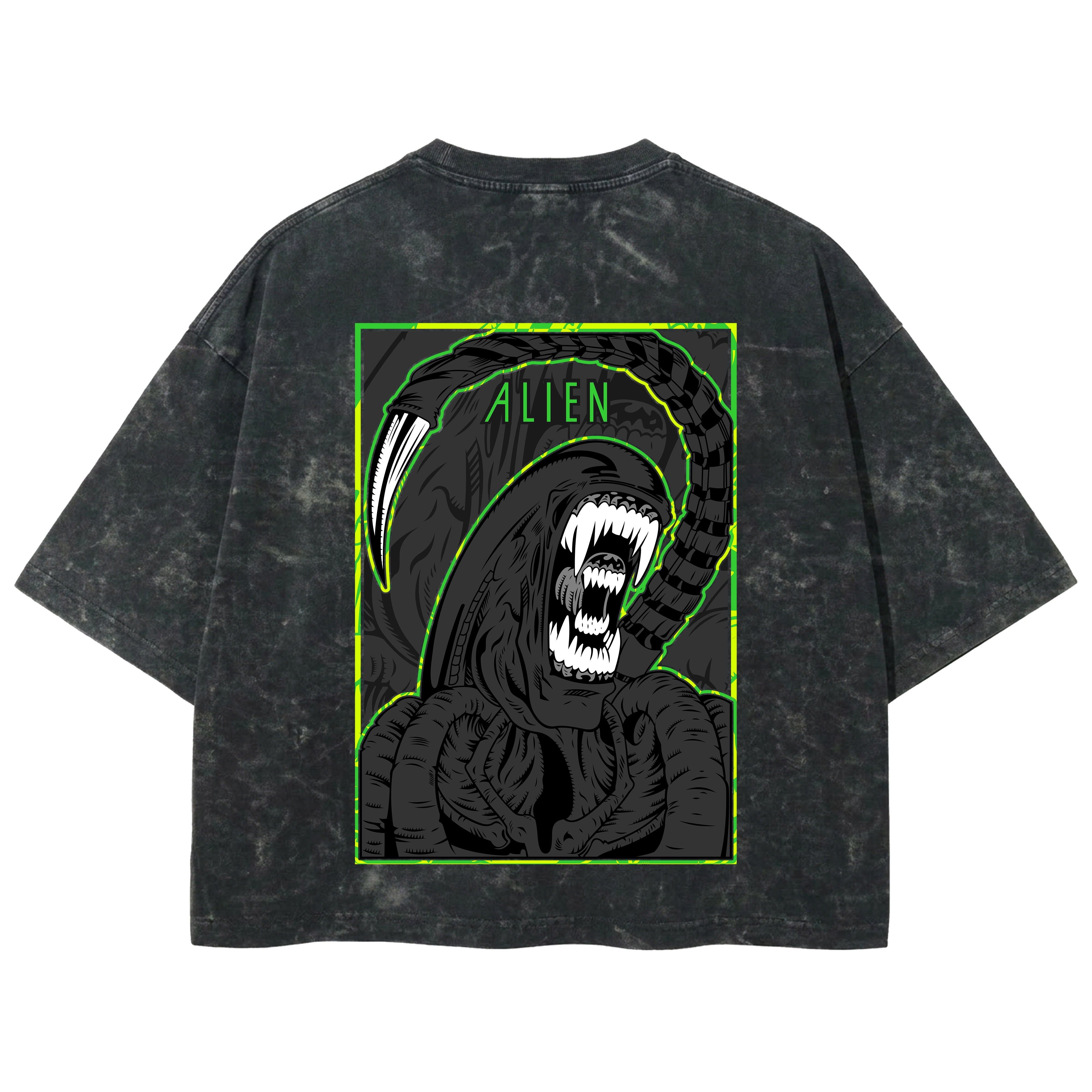 Playera streetwear premium de anime y gaming ExtraLife MX, corte boxy deluxe mineral wash heavyweight en color Acid Wash, moda urbana mexicana de culto.