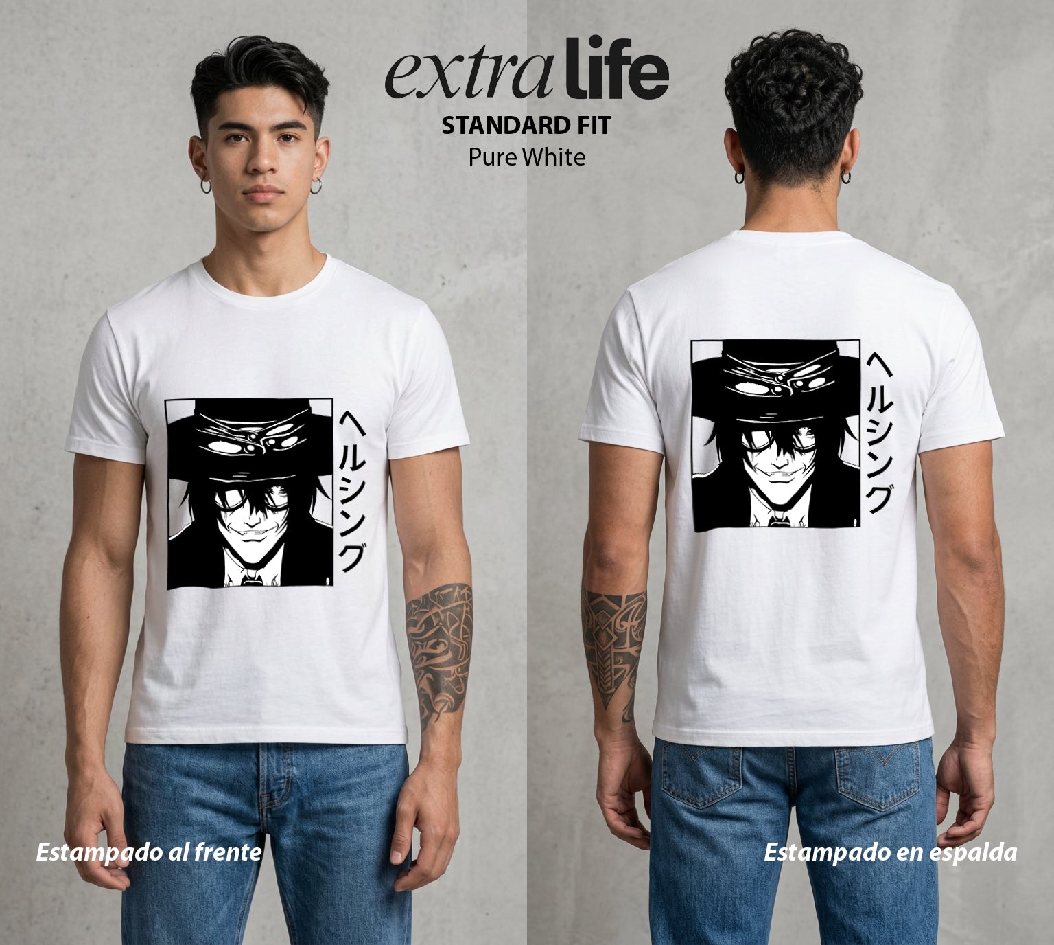 La Organizacion Oscura | El No Muerto Supremo #00042 - Playera Standard Fit | Pure White - Foto en modelo