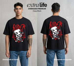 La Isla del Descanso | Concierto bajo las Estrellas #00043 - Playera Oversized Premium | Deep Black - Foto en modelo