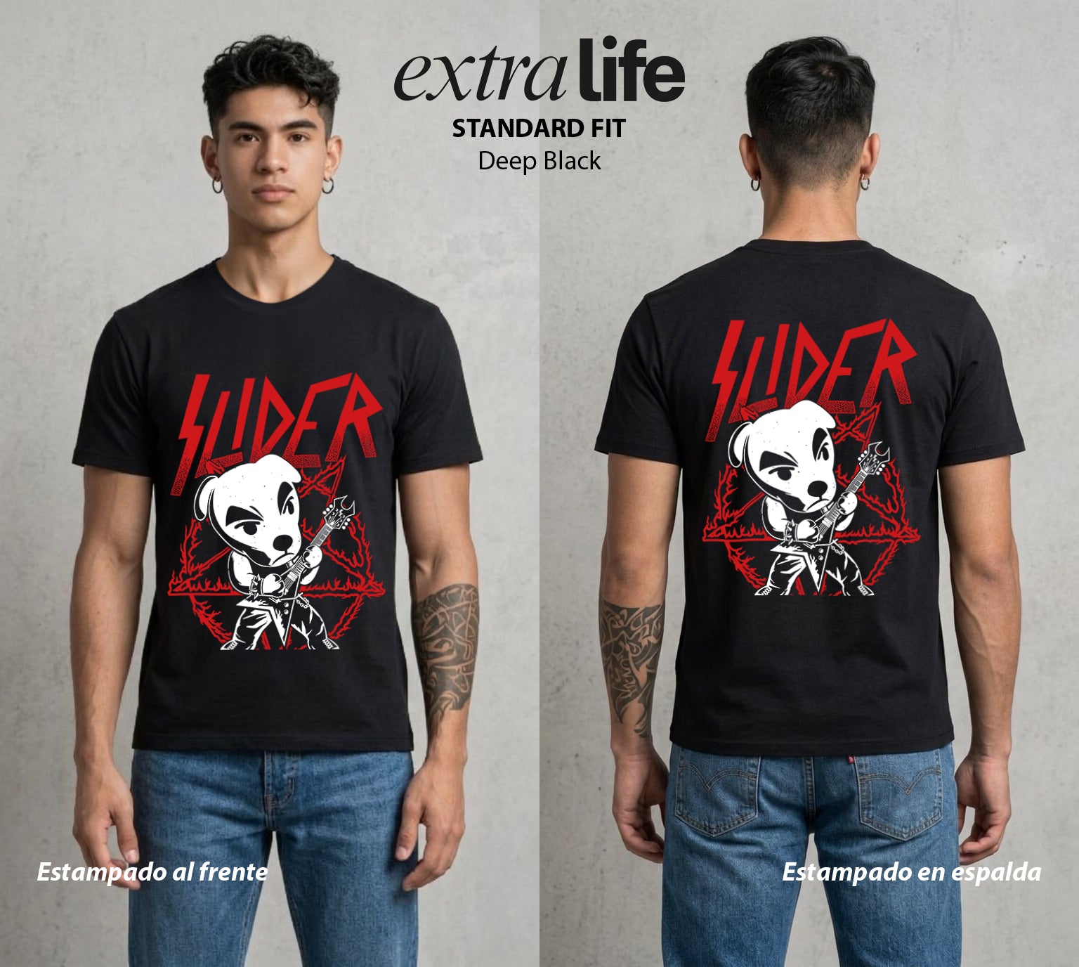 La Isla del Descanso | Concierto bajo las Estrellas #00043 - Playera Standard Fit | Deep Black - Foto en modelo
