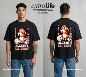 La Isla del Descanso | La Alchemy de la Isla #00045 - Playera Oversized Premium | Deep Black - Foto en modelo