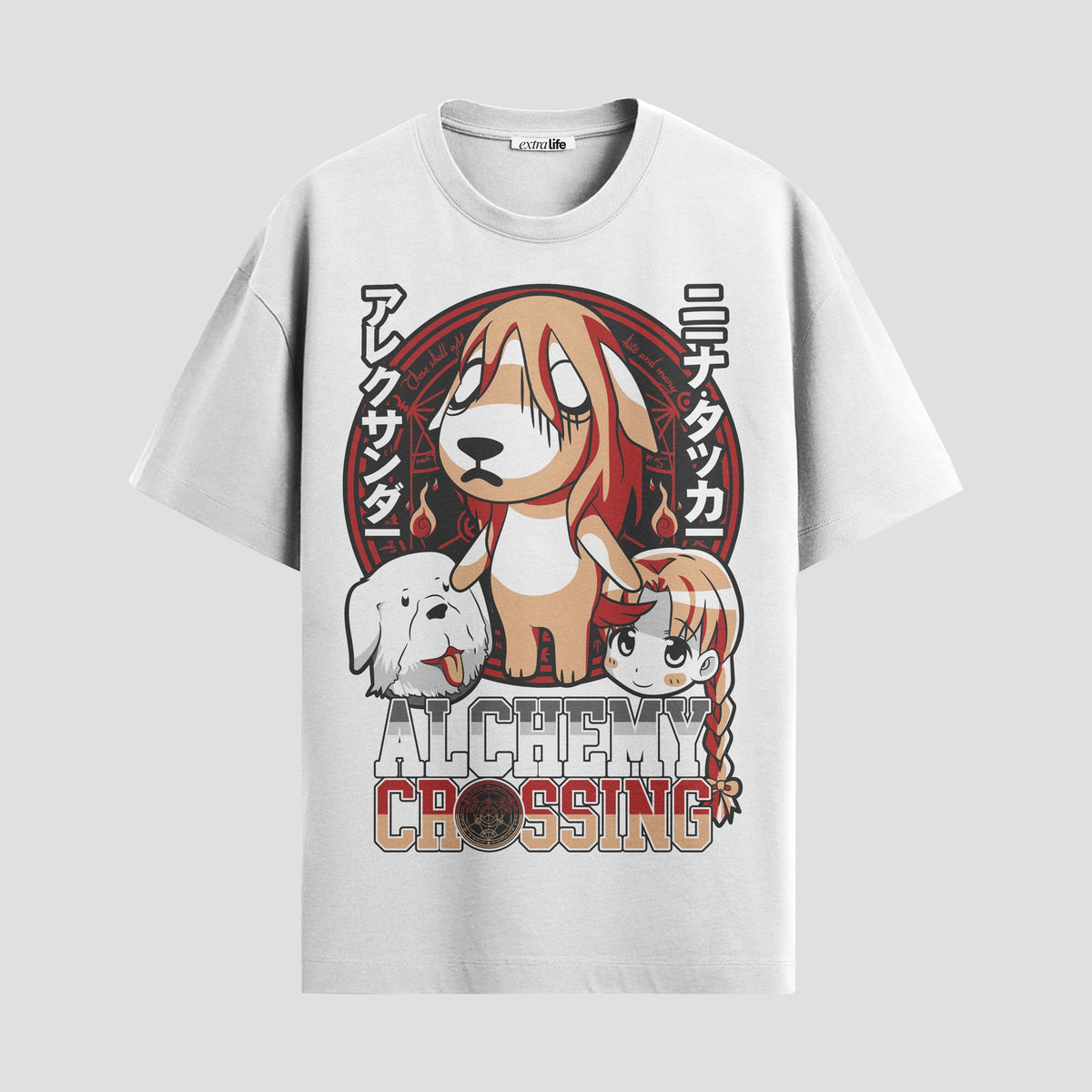 Playera urbana de anime y gaming ExtraLife MX, corte Classic Premium unisex ligero y transpirable en color Deep Black y Pure White, ropa de uso diario para gym y casual.