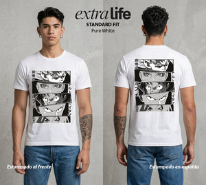 El Mundo del Anime | Los Rostros Legendarios #00048 - Playera Standard Fit | Pure White - Foto en modelo