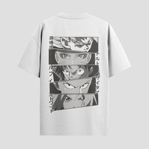 Playera urbana de anime y gaming ExtraLife MX, corte Standard Fit unisex ligero y transpirable en color Deep Black y Pure White, ropa de uso diario para gym y casual.