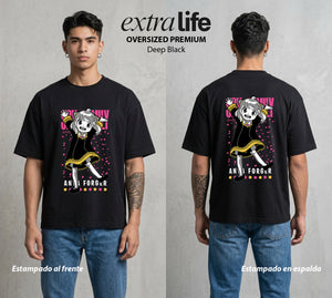 Familia de Operativos | La Agente Telepática #00052 - Playera Oversized Premium | Deep Black - Foto en modelo